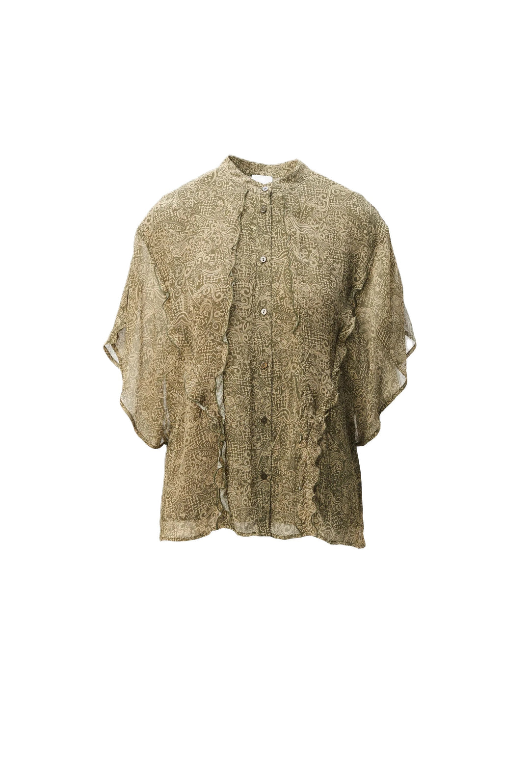 Bluse-Lala-Berlin-Benaja-olive-gemustert
