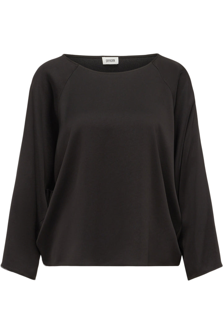 Bluse-Drykorn-Nialini-Braun-Raglanaermel