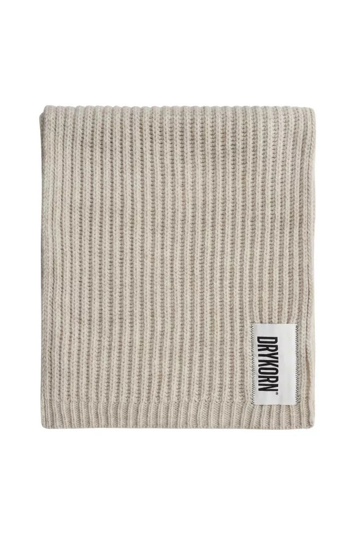 Schal-Drykorn-CRONICA_3 10-beige-Rippenstruktur-Logo
