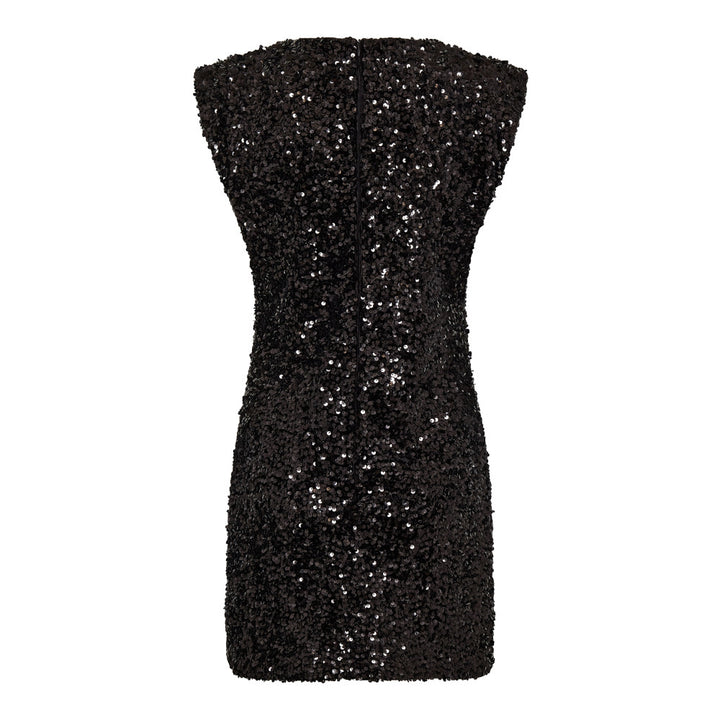 Kleid-Co´Couture-RoslynCC Sequin dress-schwarz-pailletten-schulterpolster