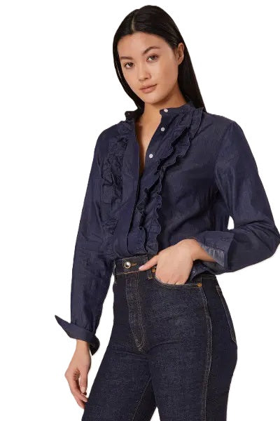 Bluse SoSue Ruffle Denim