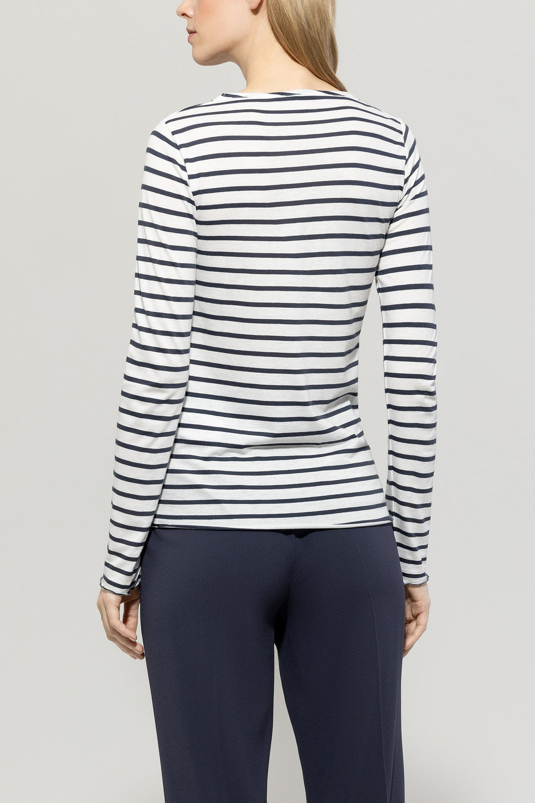 Shirt-Luisa-Cerano-Ringel-Rundhalsshirt-schwarz-weiss