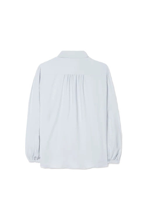 Bluse-Luisa Cerano-fallender Seidenmix-Schleifen-hellblau 