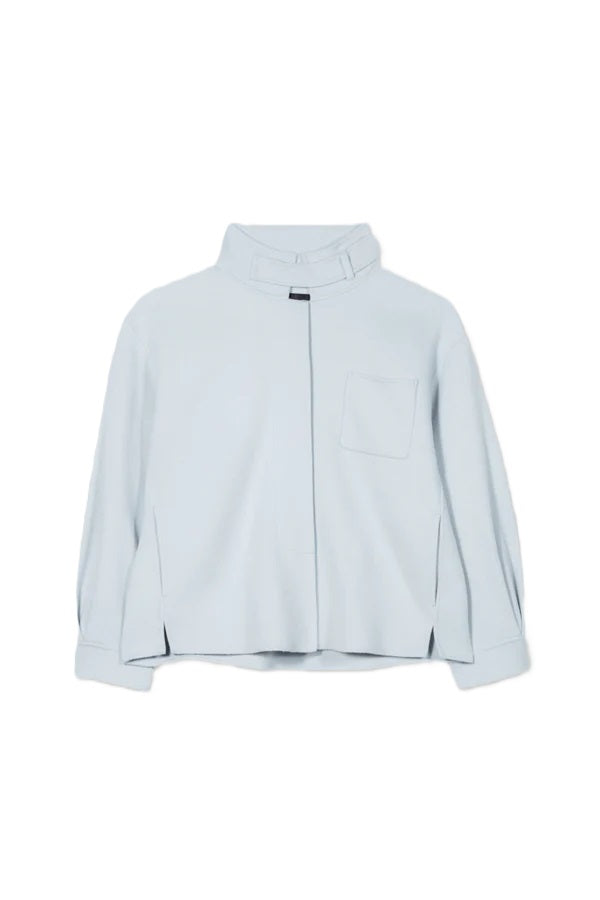 Doubleface Hemdjacke-Luisa Cerano-eisblau-Riegel
