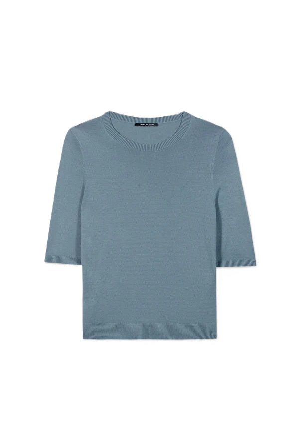 Pullover-Luisa Cerano-Feinstrick Pullover-Greyish blue-Kurzarm 