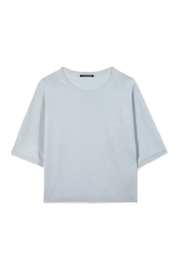 Pullover-Luisa Cerano-eisblau-Kaschmir-Mix-Fledermausärmel