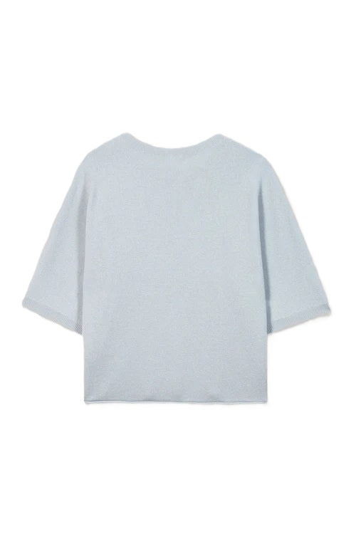 Pullover-Luisa Cerano-eisblau-Kaschmir-Mix-Fledermausärmel