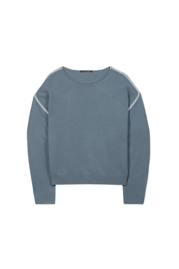 Pullover-Luisa Cerano-Kaschmir-Mix-taubenblau-Fledermausaermel