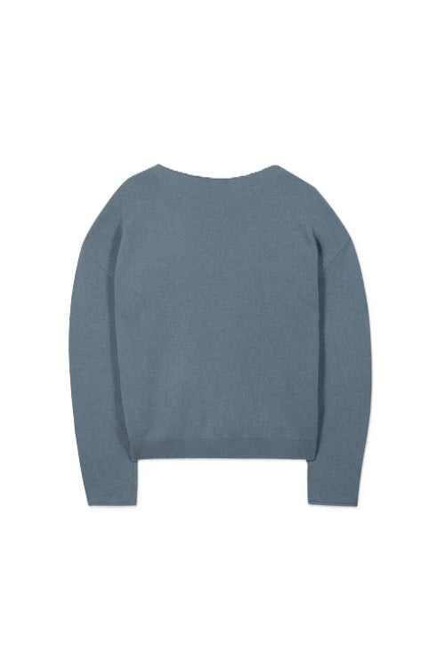 Pullover-Luisa Cerano-Kaschmir-Mix-taubenblau-Fledermausaermel