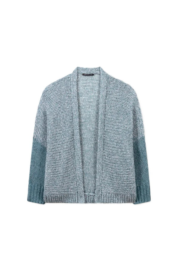 Cardigan-Luisa Cerano-Taubenblau-Farbverlauf-offen