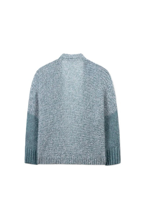 Cardigan-Luisa Cerano-Taubenblau-Farbverlauf-offen