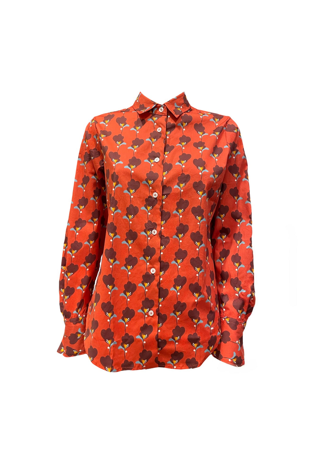 Bluse-The-White-Shirt-Rot-Blumen-Muster