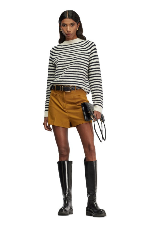 Pullover-Semicouture-Schwarz-Weiss-Streifen-Maglia-Morgana