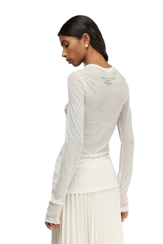 Pulli-Semicouture-MAGLIA-CORINNA-duenn-grau-Knoepfe