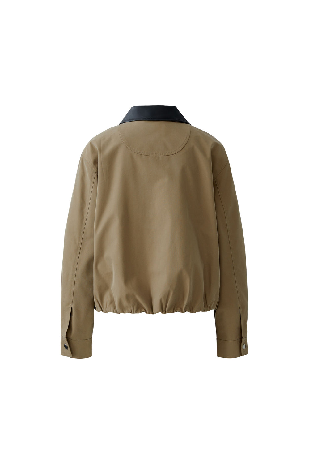 Jacke-Oui-Khaki-Gruen-Schwarzer-Kragen