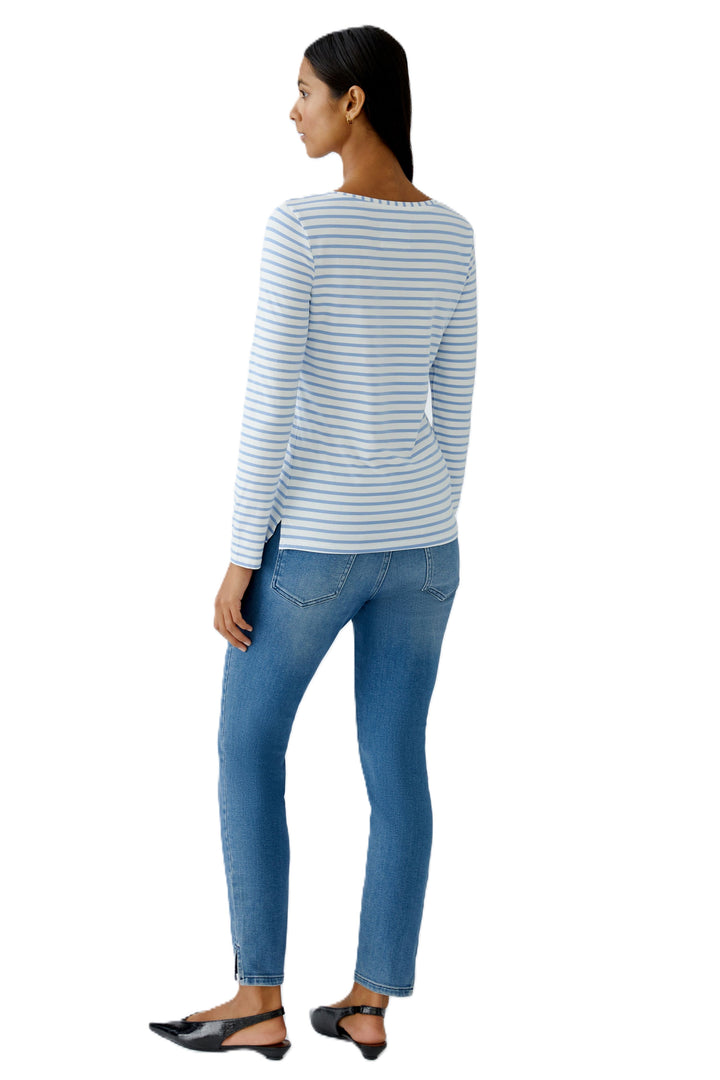 Shirt-Oui-Sumiko-Langarm-Weiss-Blau-Streifen