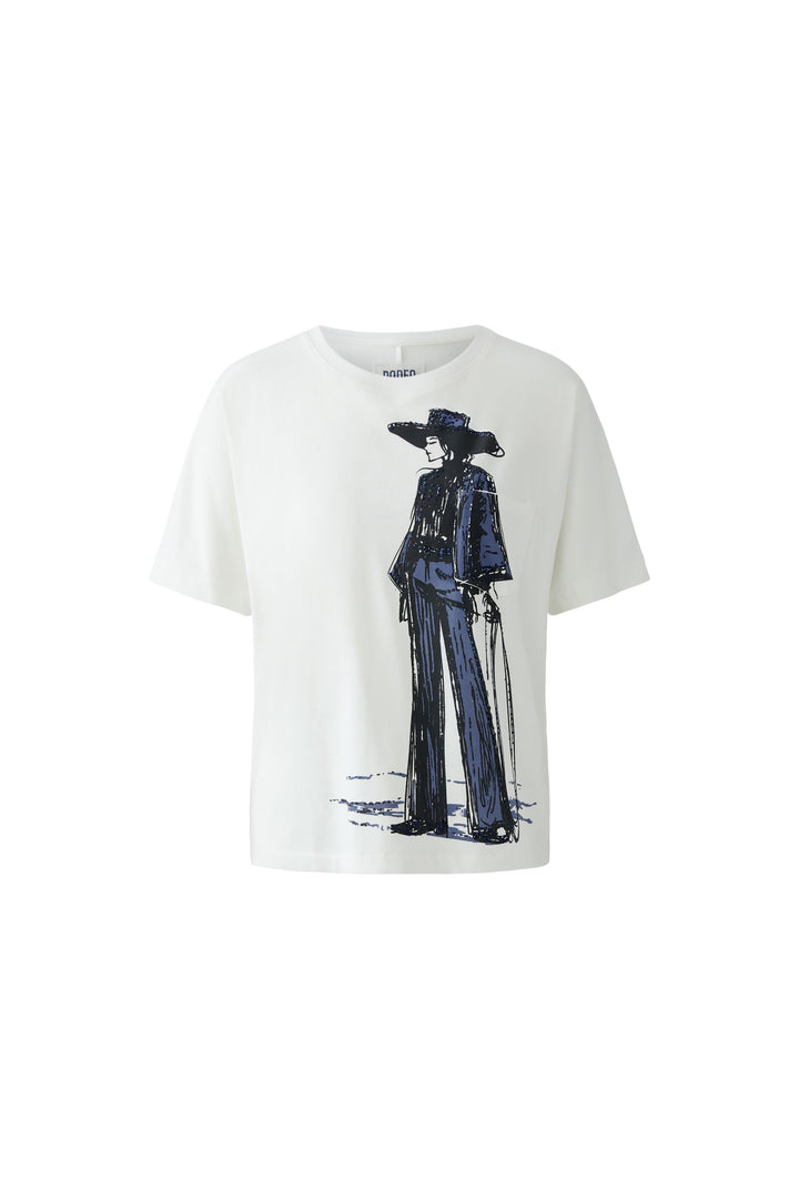 T-Shirt-Oui-Cloud-Dancer-Weiss-Blau-Frau-Muster