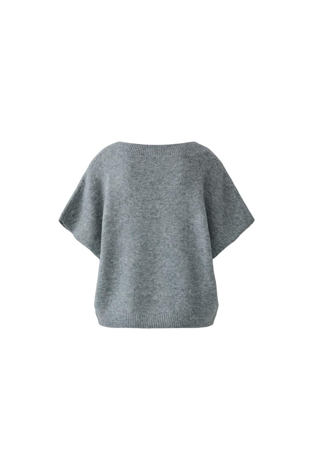 Sweatshirt-Oui-Pullunder-Graphite-Grau-Kurzarm