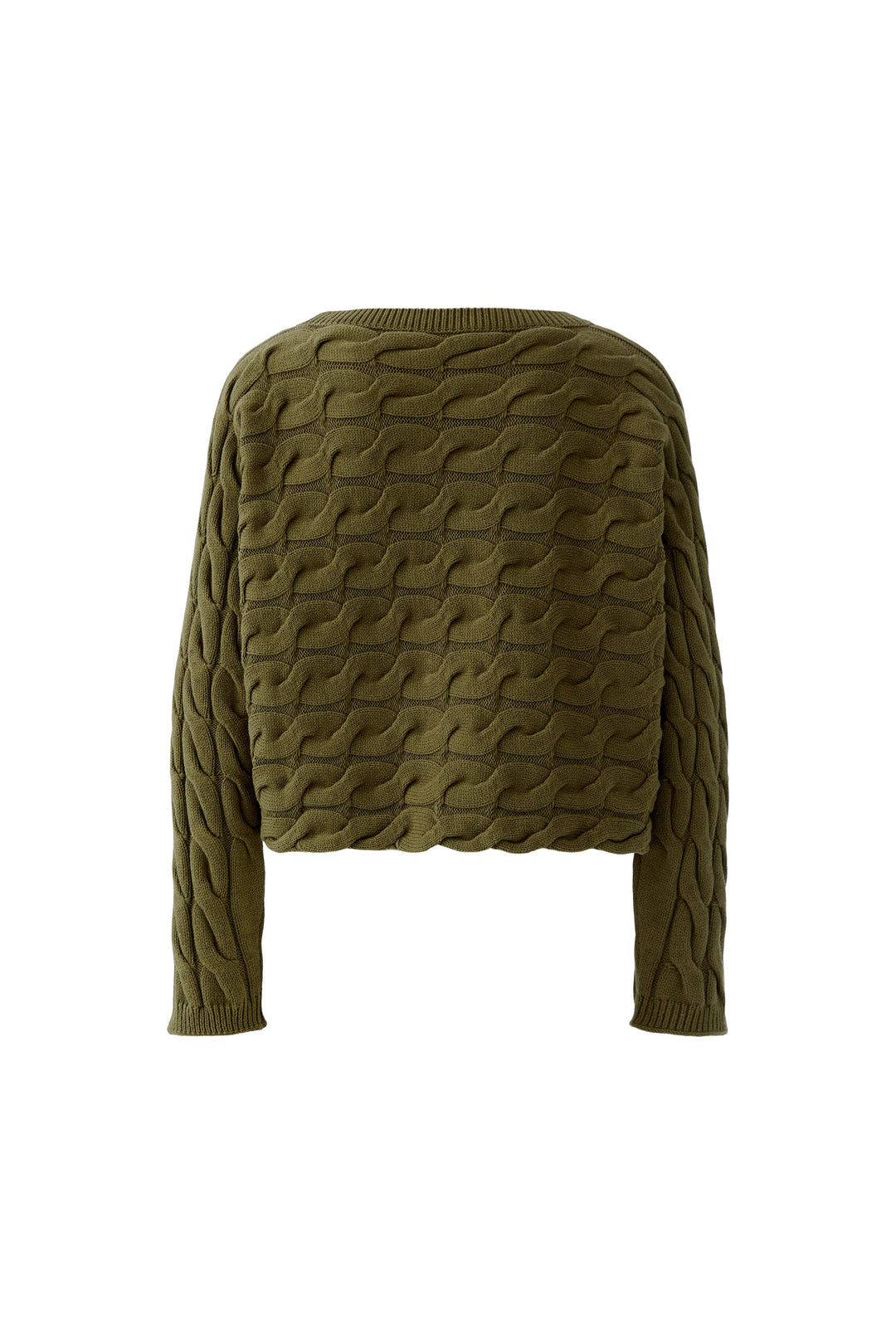 Pullover-Oui-Sirah-Burnt-Olive-Gruen-Muster