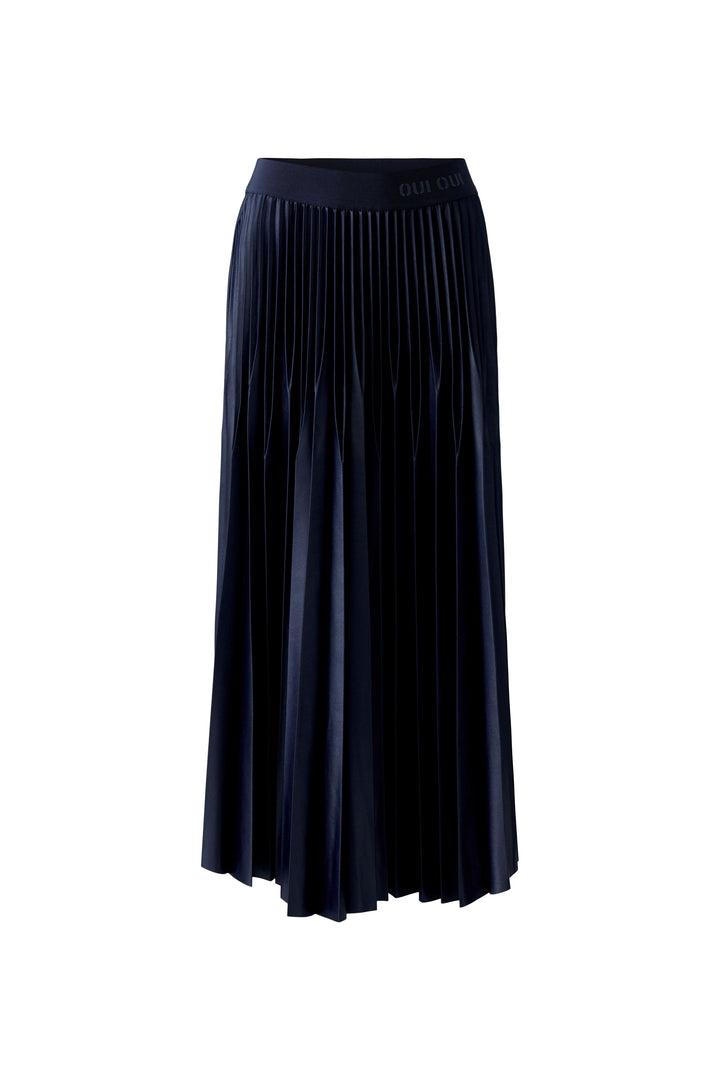 Rock-Oui-Plisseerock-Dunkelblau-Satin-Gummibund