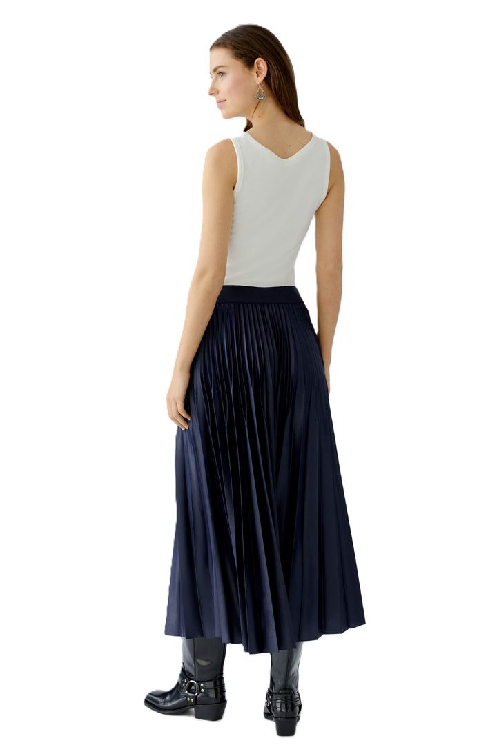 Rock-Oui-Plisseerock-Dunkelblau-Satin-Gummibund