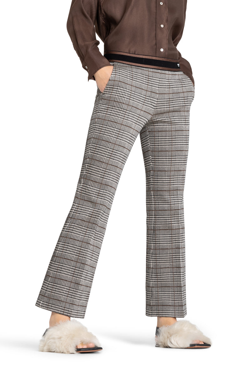 Hose-Cambio-Francoise cropped-kariert-Gummibund-Eingriffstaschen 
