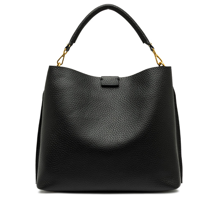 Tasche-Gianni-Chiarini-ARETHA-Doppeltes Leder-Maxi-Narbung-schwarz