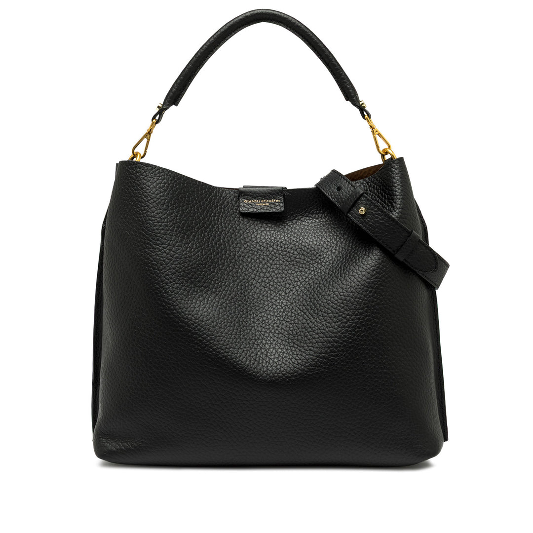 Tasche-Gianni-Chiarini-ARETHA-Doppeltes Leder-Maxi-Narbung-schwarz