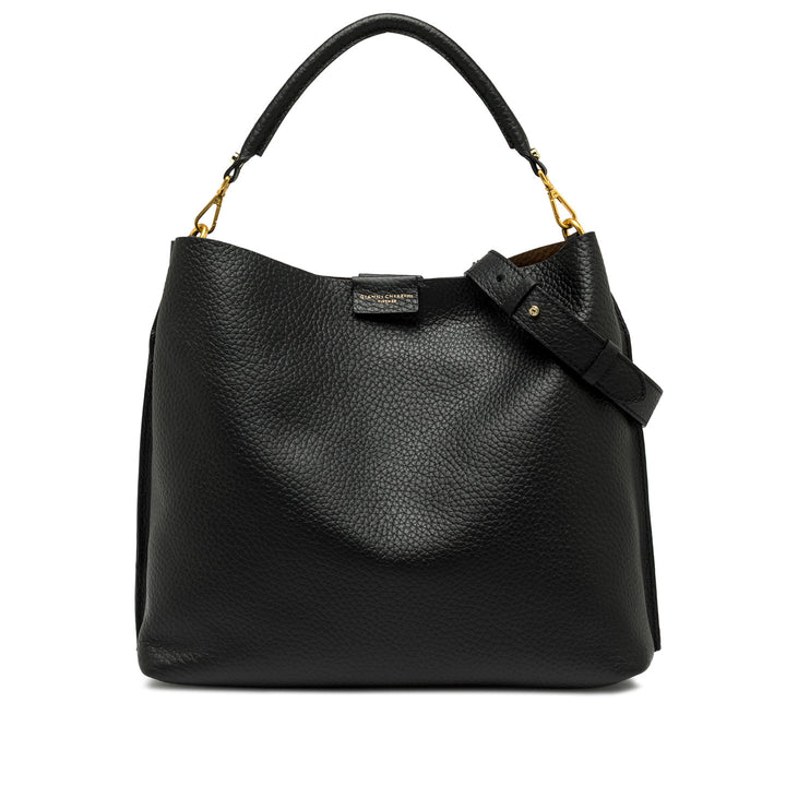 Tasche-Gianni-Chiarini-ARETHA-Doppeltes Leder-Maxi-Narbung-schwarz