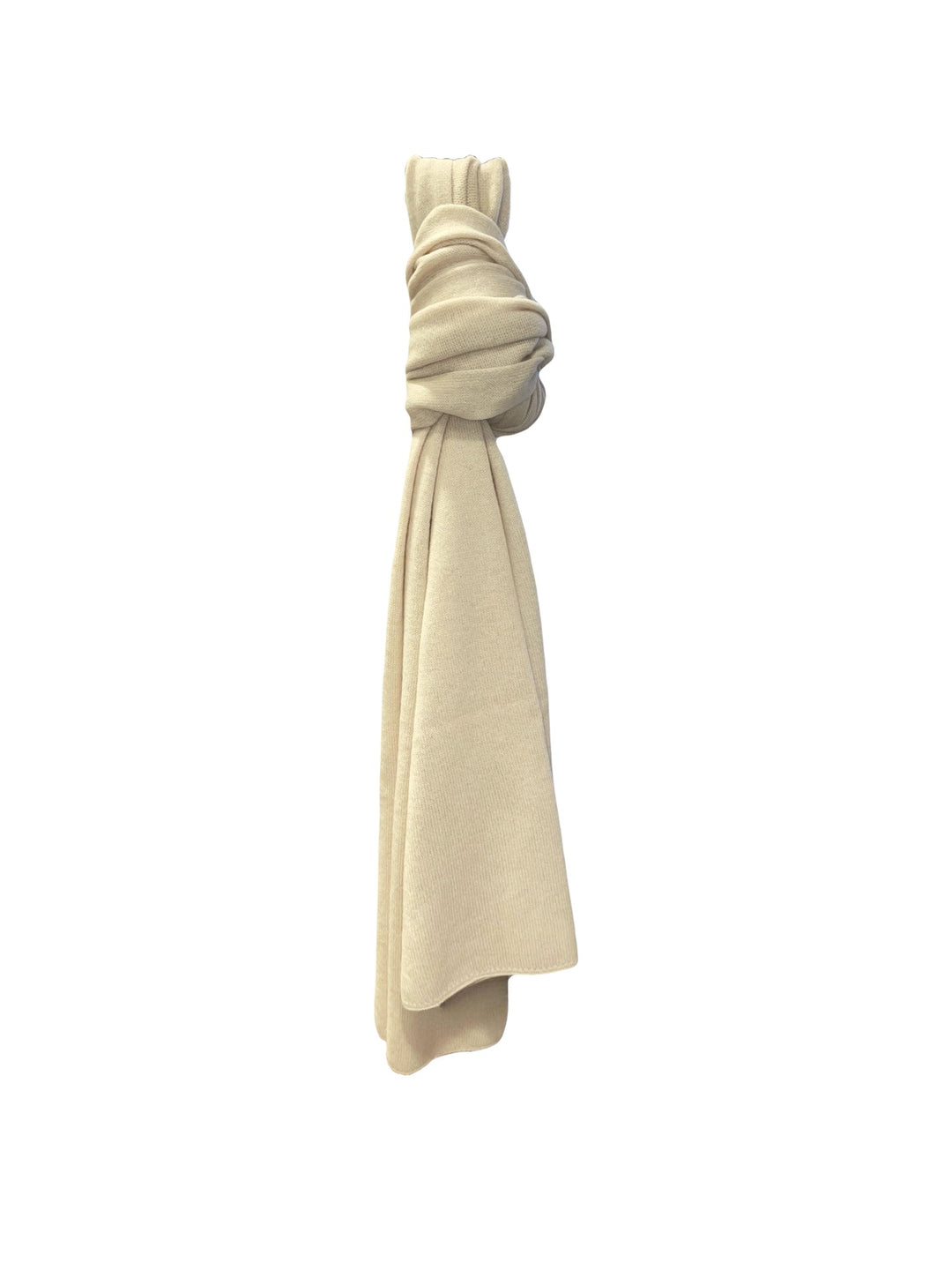 Schal-FFC-Klassisch-Glattstrick-Cashmere-Eckig-Beige