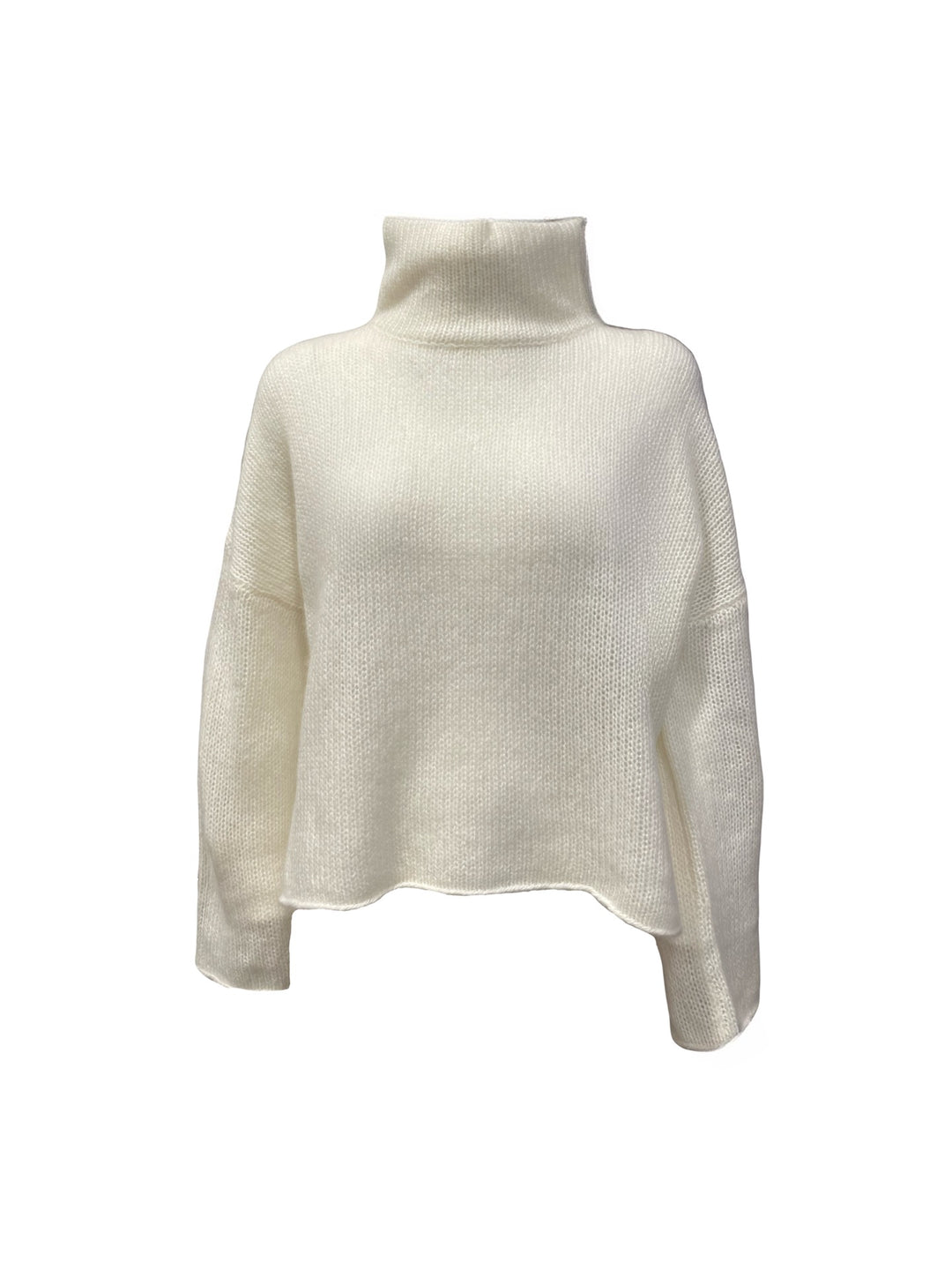 Pulli-FFC-Stehkragen-Lockerer-Strick-Strickpullover-Cashmere-Beige
