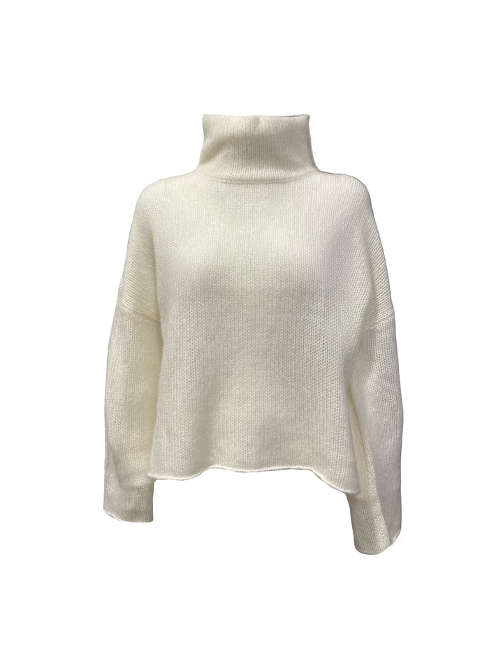 Pulli-FFC-Stehkragen-Lockerer-Strick-Strickpullover-Cashmere-Beige