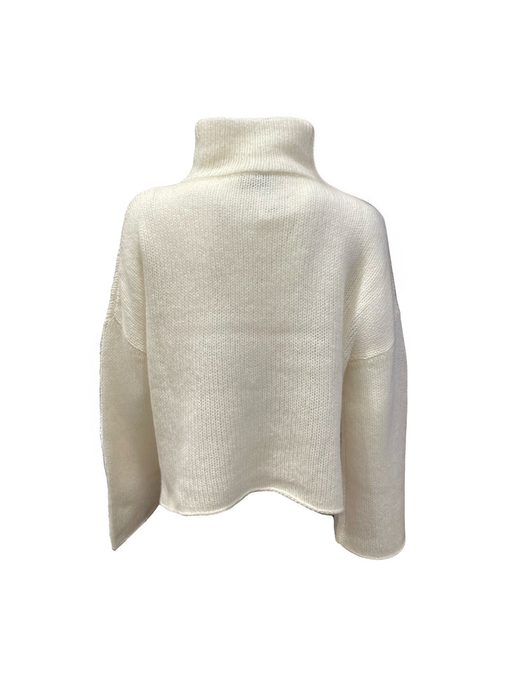 Pulli-FFC-Stehkragen-Lockerer-Strick-Strickpullover-Cashmere-Beige