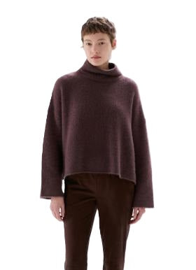 Pulli-FFC-Stehkragen-Lockerer-Strick-Strickpullover-Cashmere-Braun
