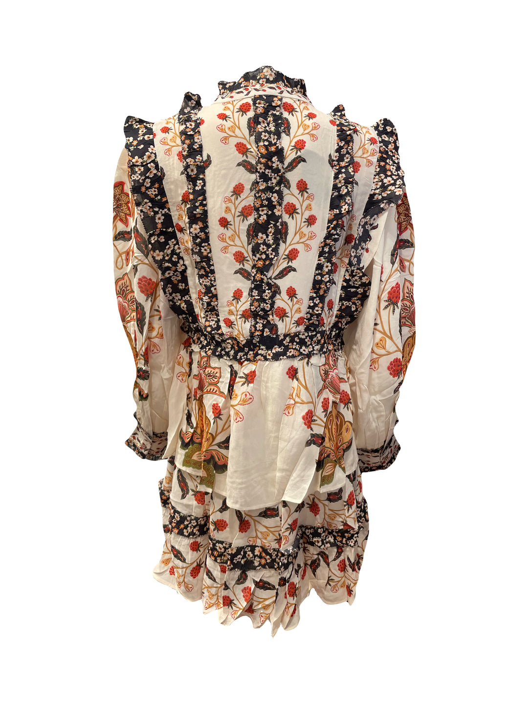 Kleid-Farm-Rio-Berry-Garden-Cream-Kurz-Bunt-Muster