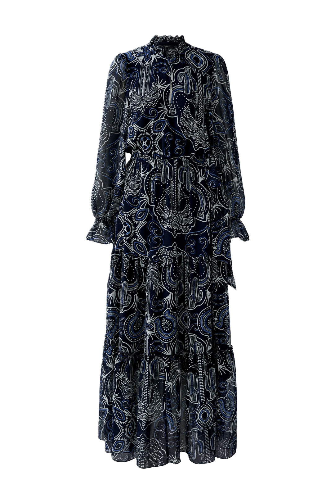 Kleid-oui-Maxidress-Bund-Dunkelblau-Muster