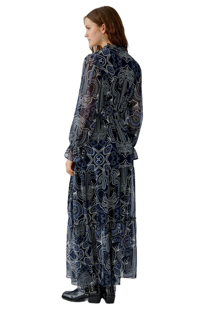 Kleid-oui-Maxidress-Bund-Dunkelblau-Muster