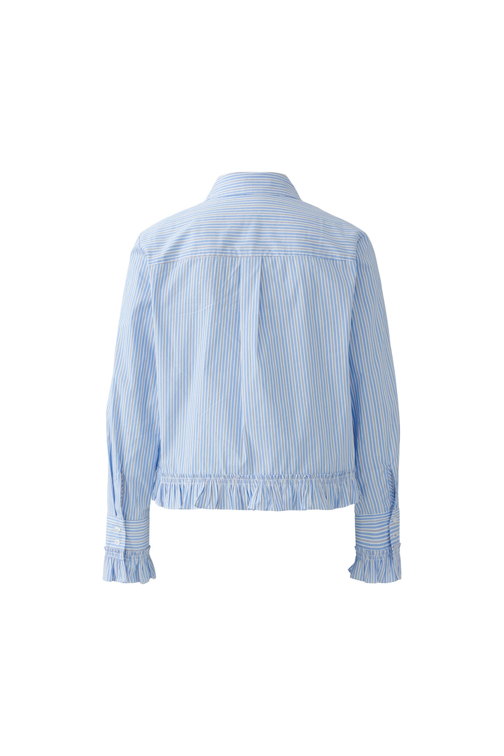 Bluse-oui-Streifen-Muster-Hellblau-Weiss-Kragen-Manschetten