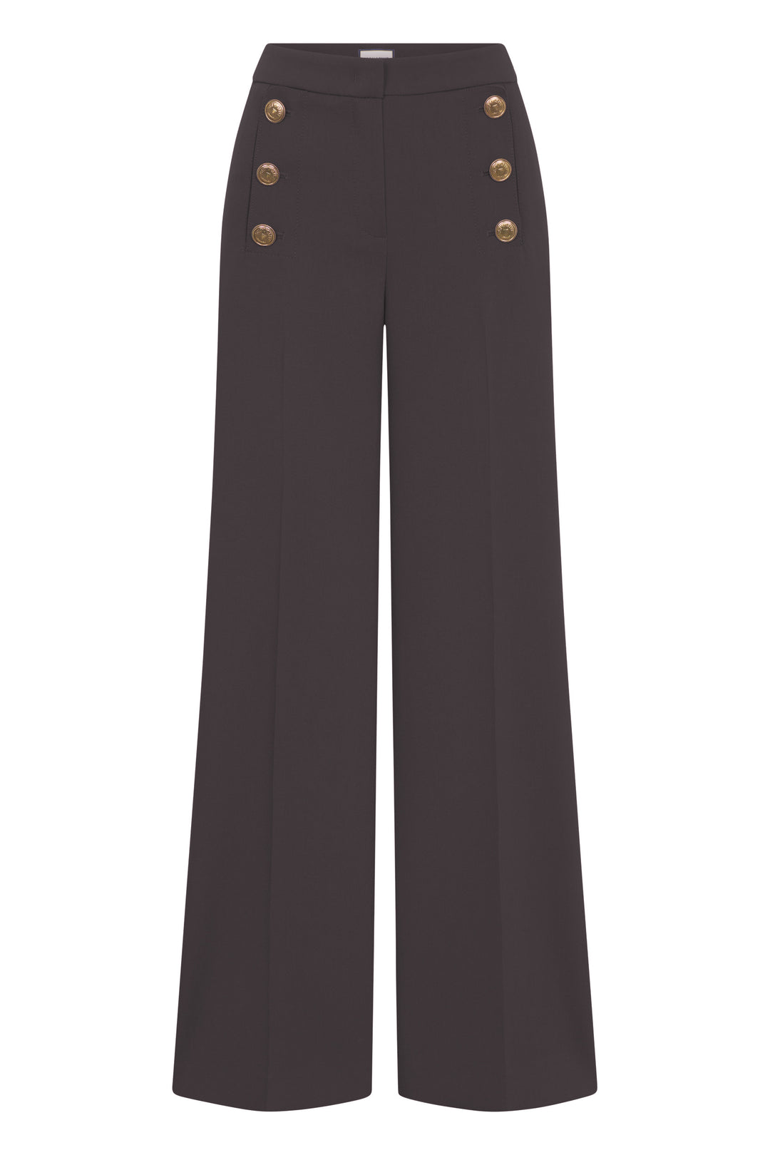 Hose-Seductive-Bridget-braun-Goldknöpfe-gerades Bein