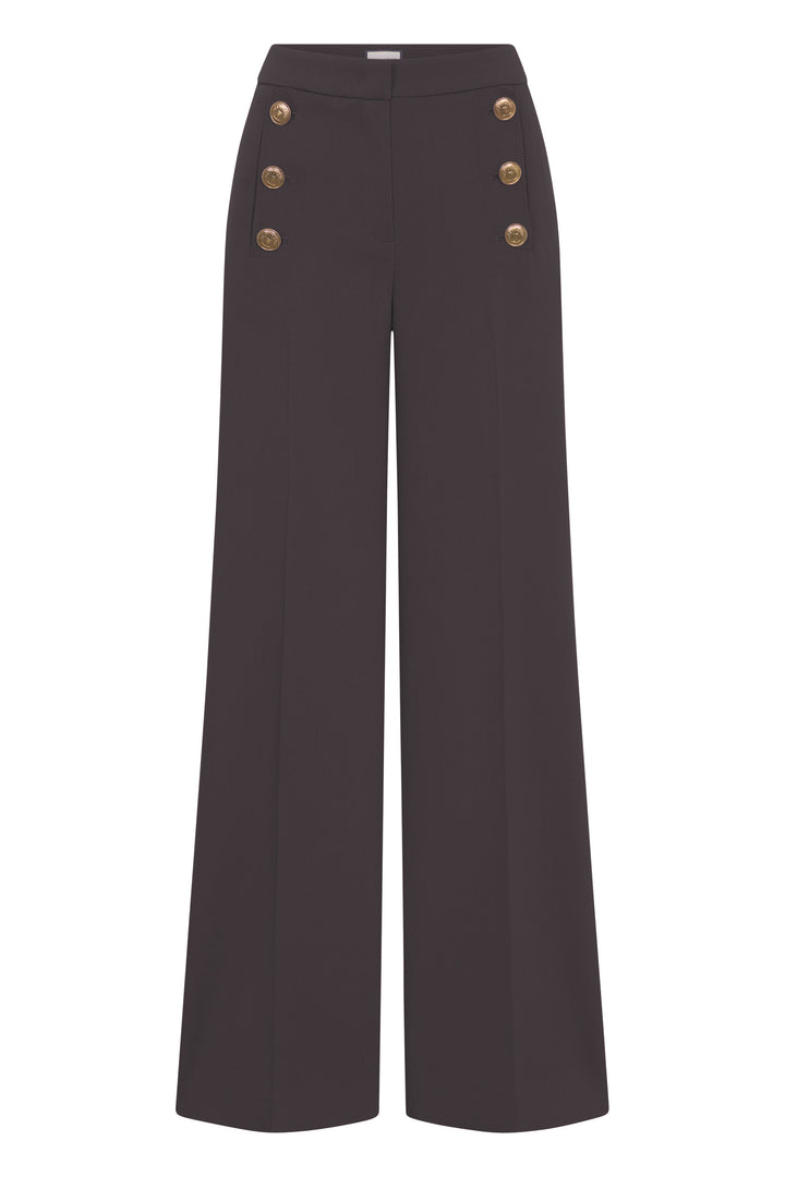 Hose-Seductive-Bridget-braun-Goldknöpfe-gerades Bein