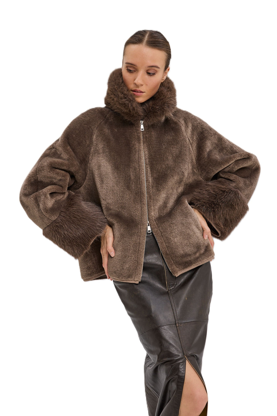 Jacke-pride to be- Hannah- braun-Kunstfell-Fake Fur
