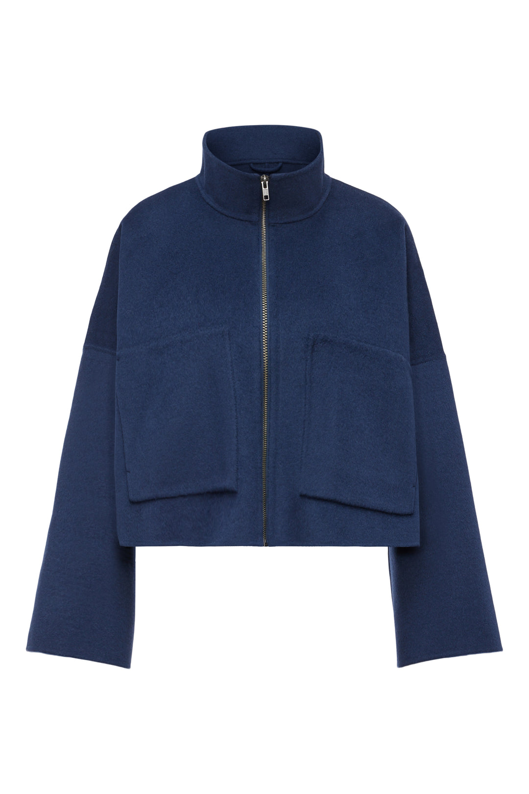 Jacke- Dykorn- ELSTOW-blau-Wolle-Stehkragen-Zip