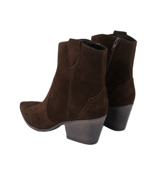 Stiefelette- Kennel&amp;Schmenger-Dallas-braun-Wildleder-Blockabsatz