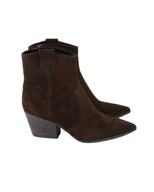 Stiefelette- Kennel&amp;Schmenger-Dallas-braun-Wildleder-Blockabsatz