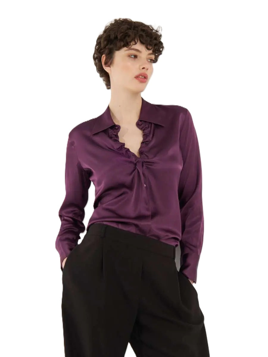Bluse-SoSue-Ella-Shiny-Glanz-Raffung-bordeaux
