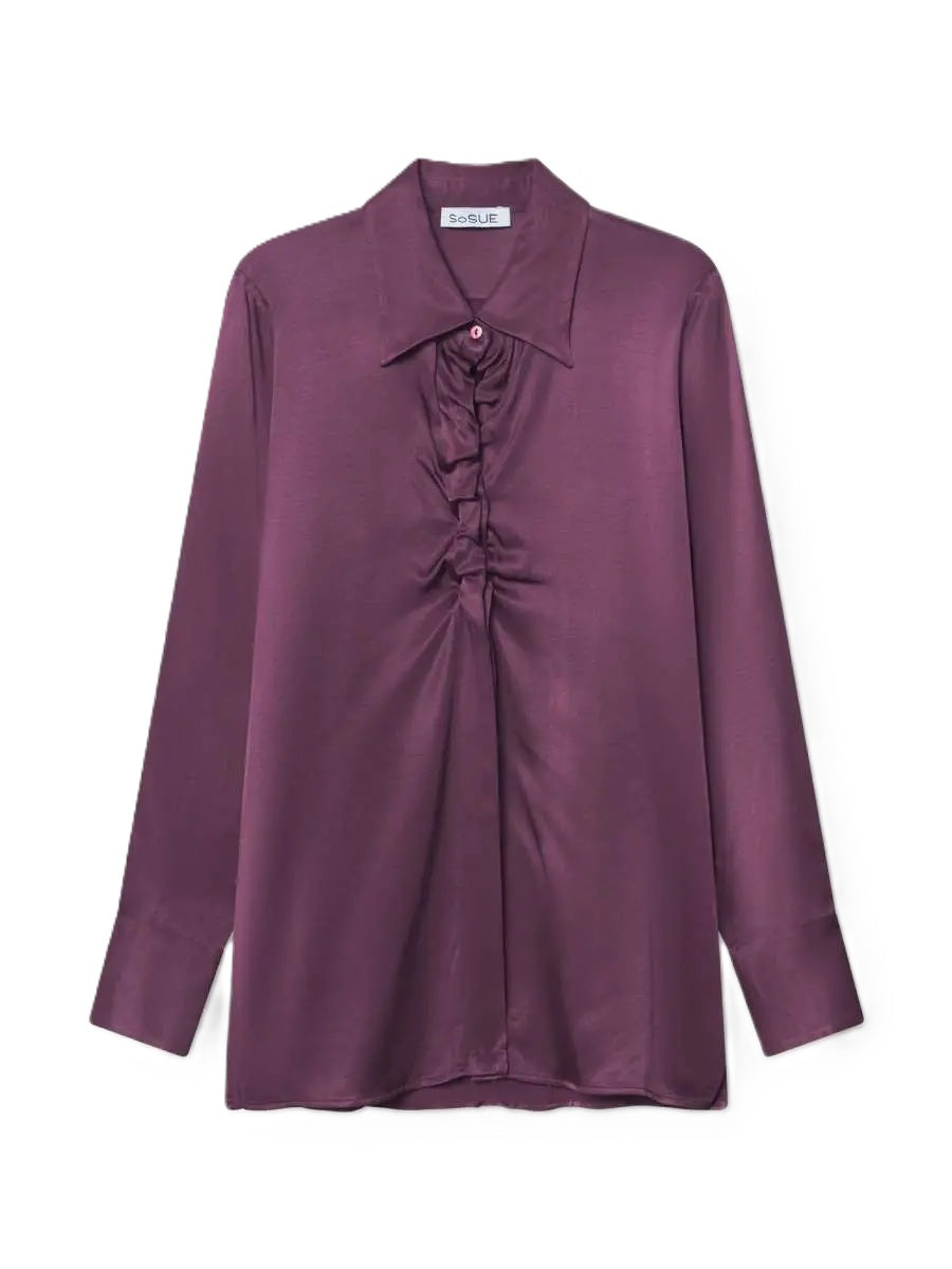 Bluse-SoSue-Ella-Shiny-Glanz-Raffung-bordeaux