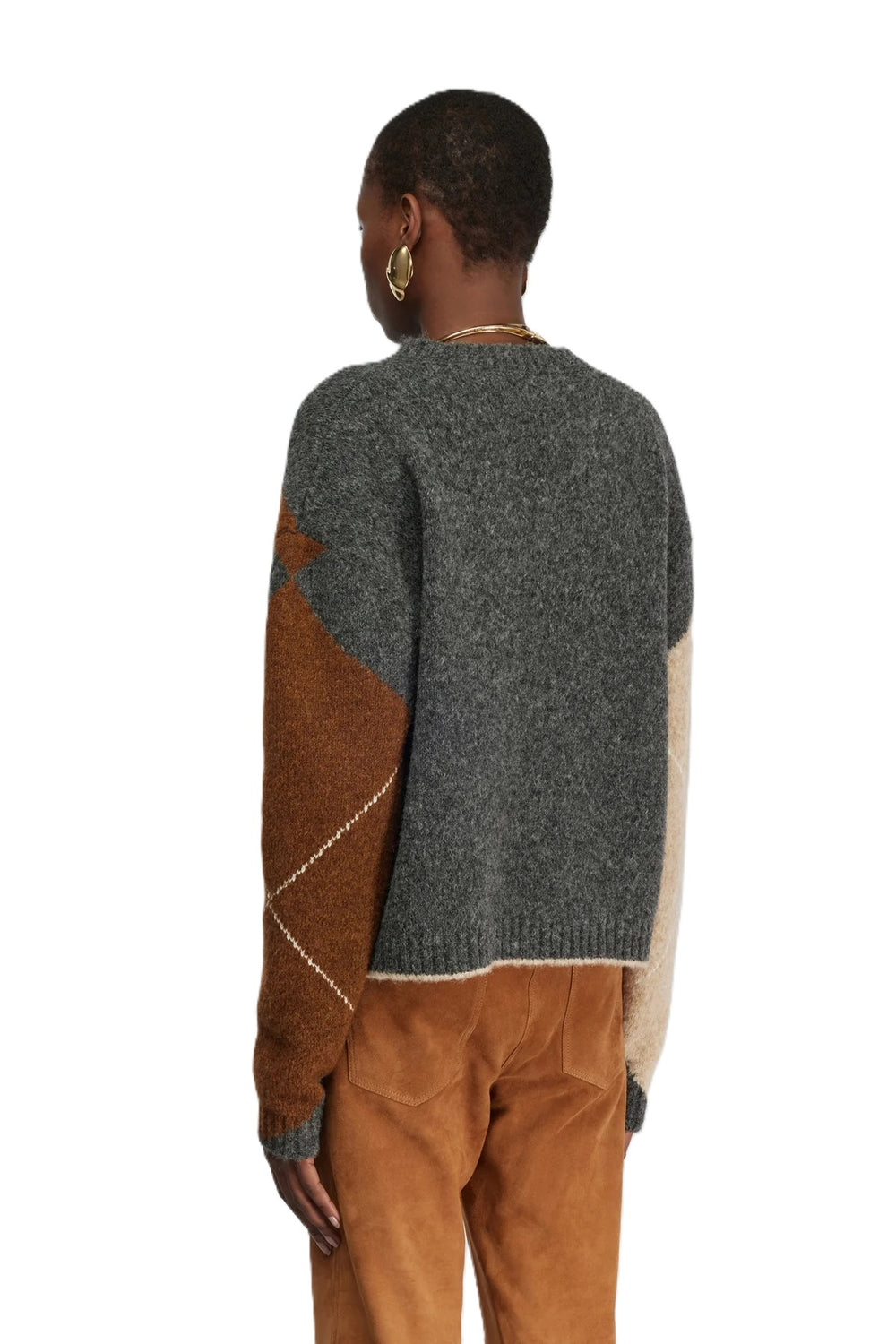 Pullover-Semicouture-MAGLIA-Gaston-muster-grau-braun-beige