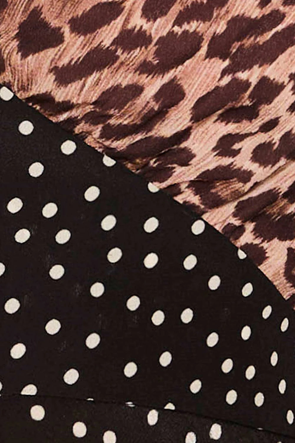 Kleid-Rixo-Kaila-Muster-Leo-Schwarz-gepunktet-braun