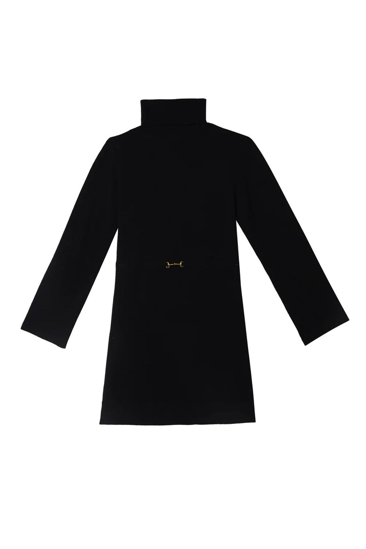 Kleid-Rixo-Aly-Strickkleid-Goldspange-lange Aermel-Kurz-schwarz