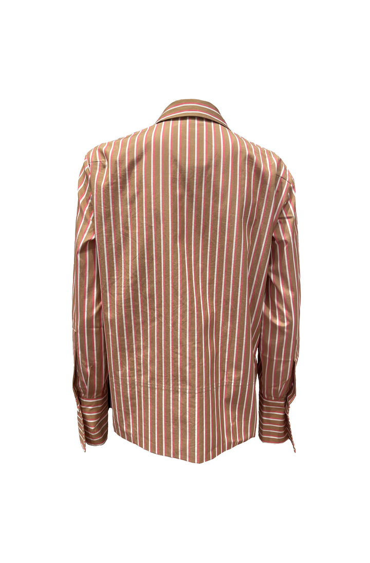 Bluse-The-White-Shirt-Streifen-Muster-Braun-Weiss-Rot-Kragen-Manschetten